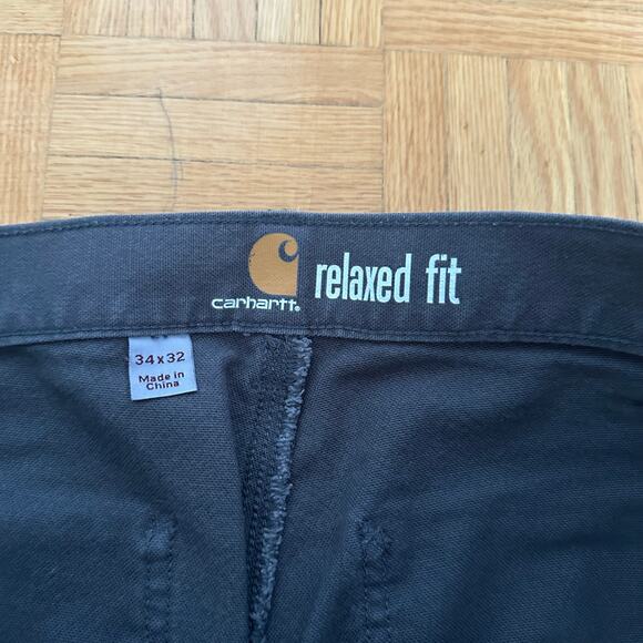 Carhartt Double Knee Carpenter Pants Paint Distress Size 34 x 32 Gray - Picture 3 of 7